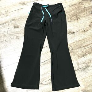 Carhartt Women’s Black Scrub Bottoms Baby Blue Trim Size Medium Regular C52210